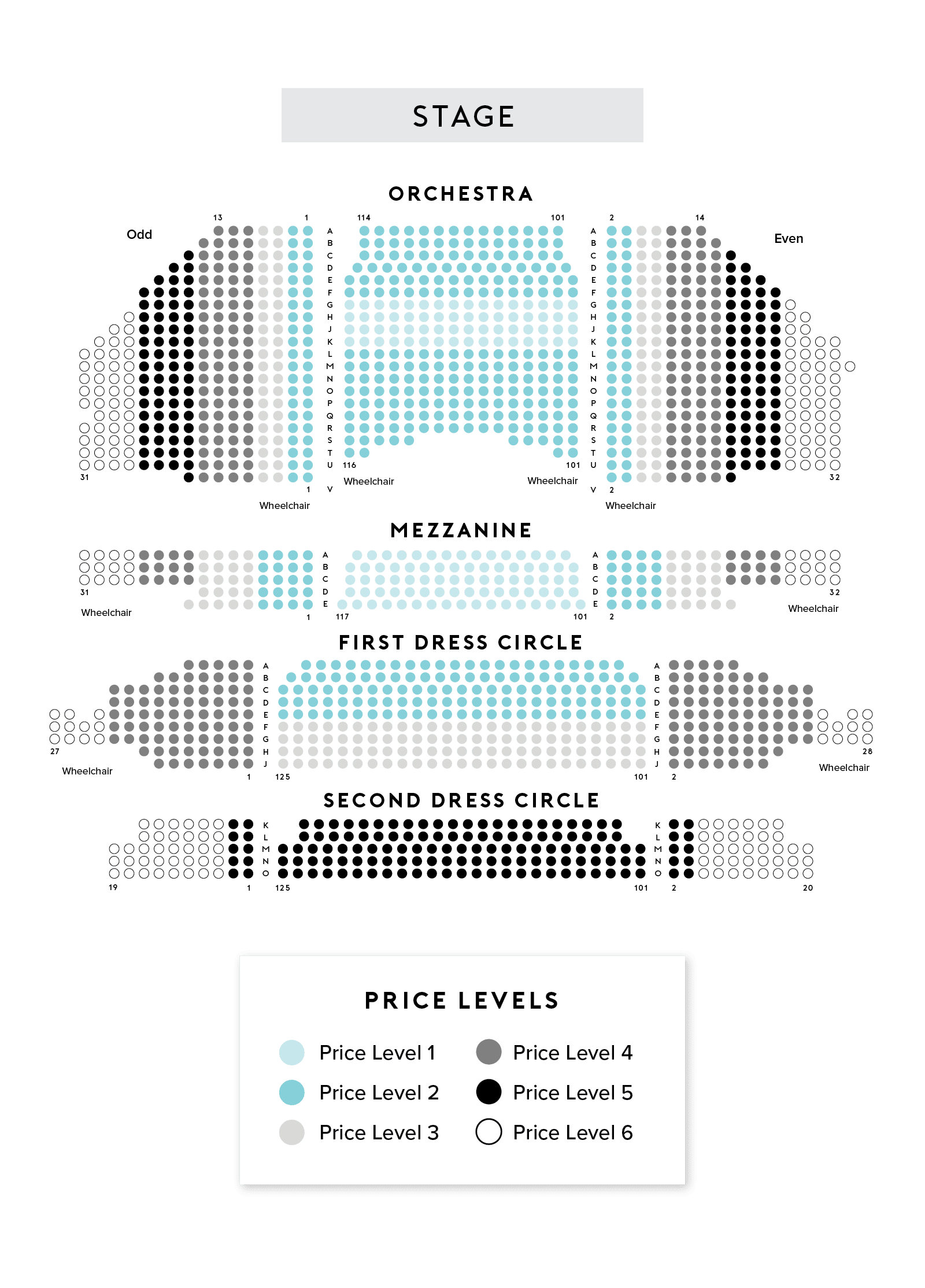 Carptenter Theatre seating chart
